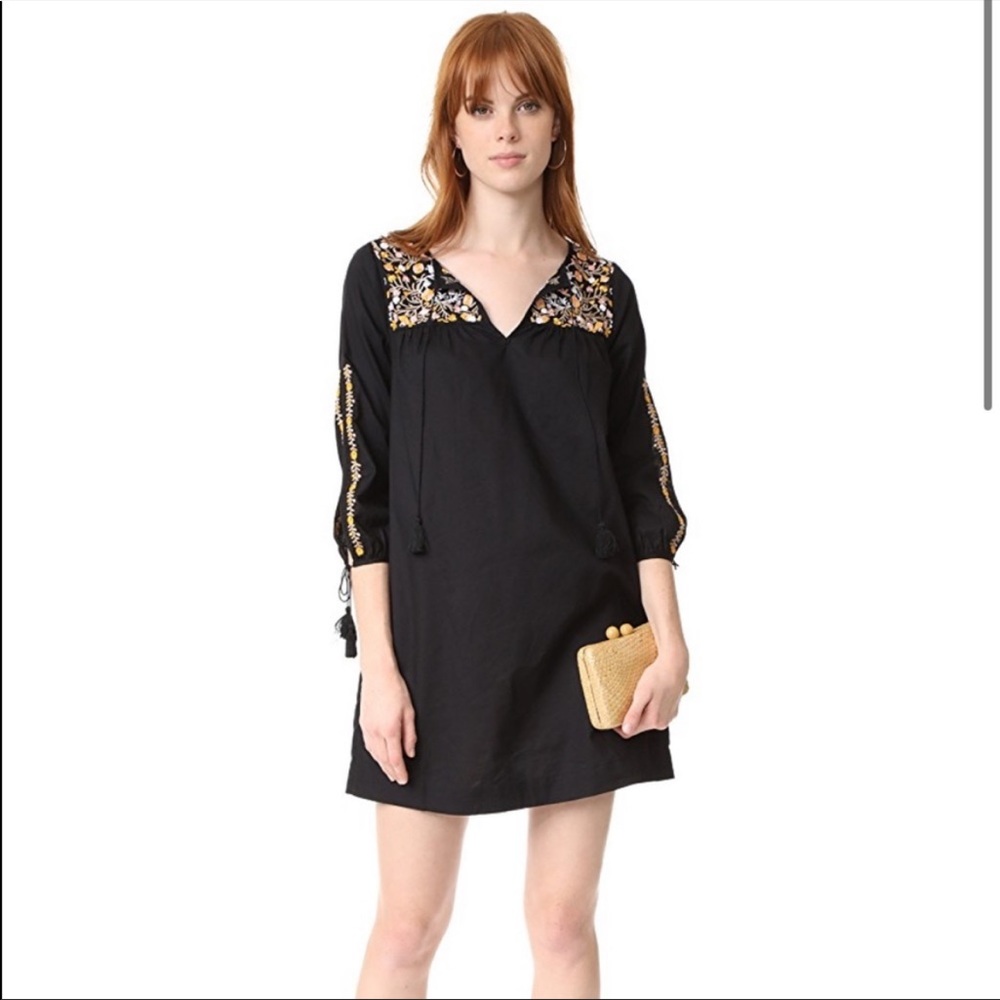 MADEWELL Boho Embroidered Floral Peasant Dress